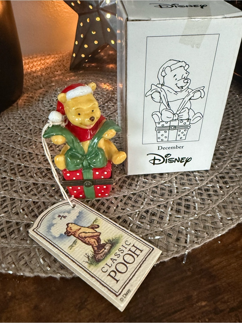 Disney White Porcelain Hinged Box - December